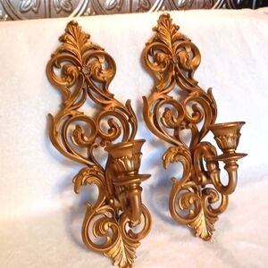 Wall sconce, candle holders burwood  vintage wall decor